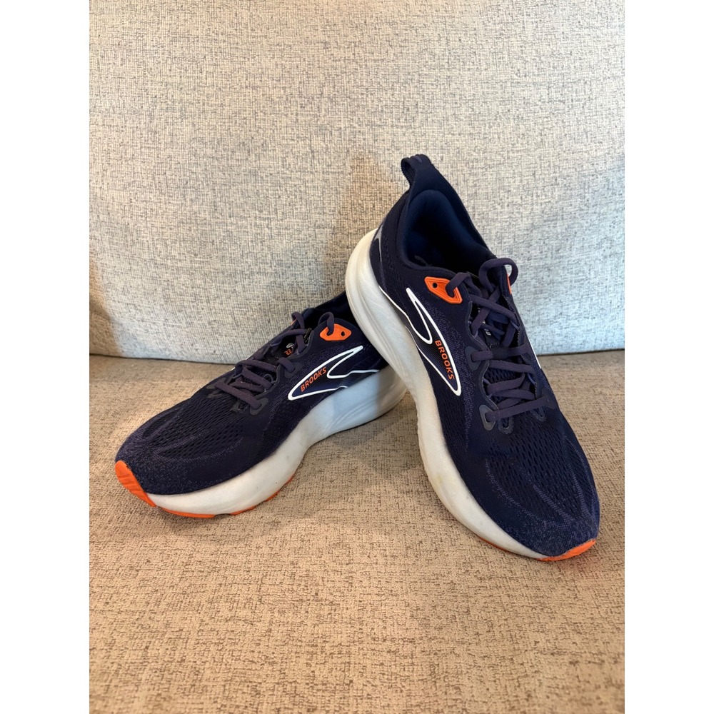 Brooks Glycerin StealthFit 20 Mens Running Shoes Navy Blue Orange Sneaker